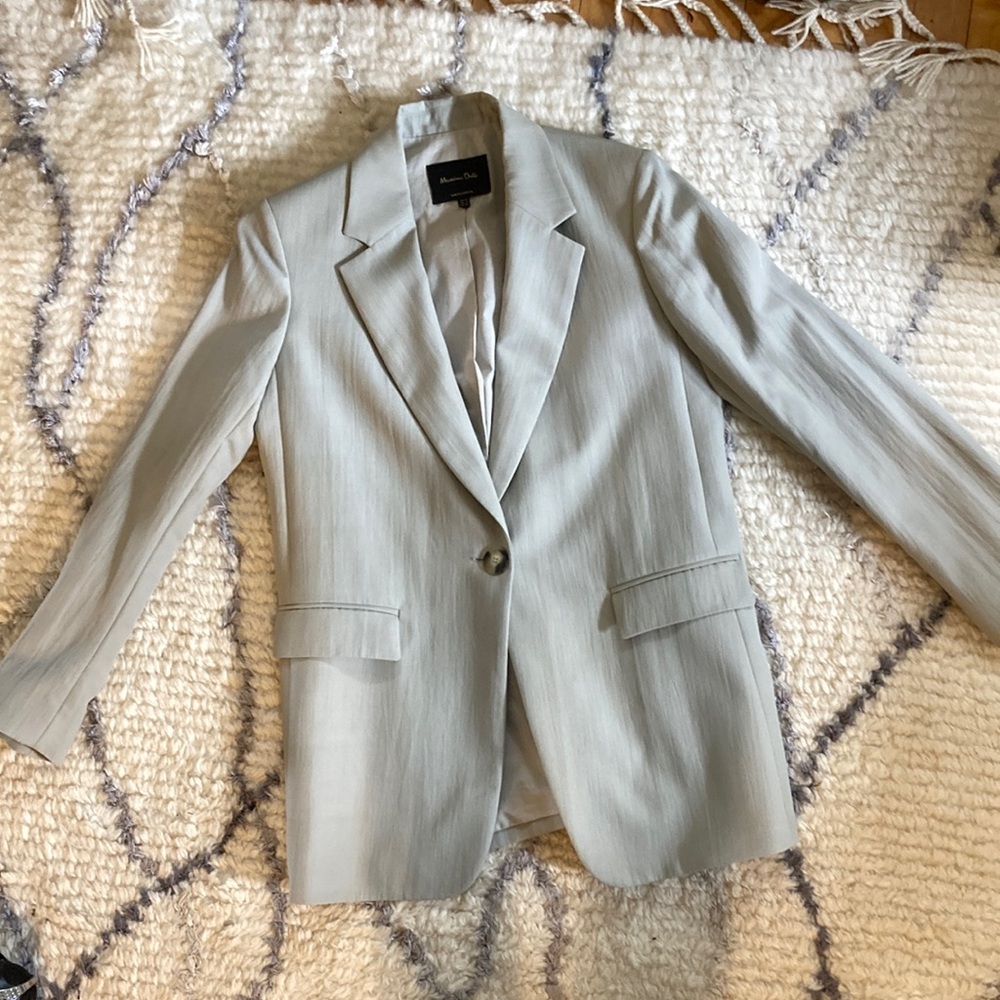 Massimo Dutti Light Gray Blazer